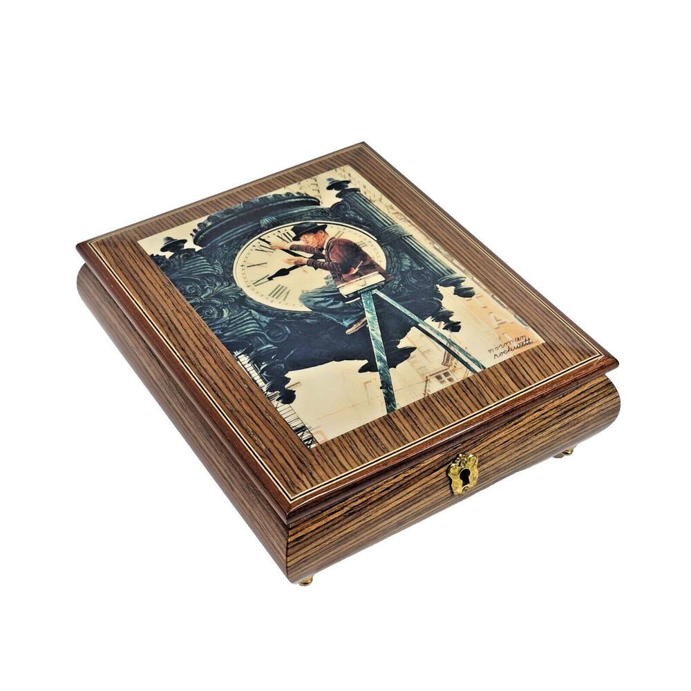 Marshall Fields Clock Tower Norman‎ Rockwell Jewelry Music Box My Kind of Town